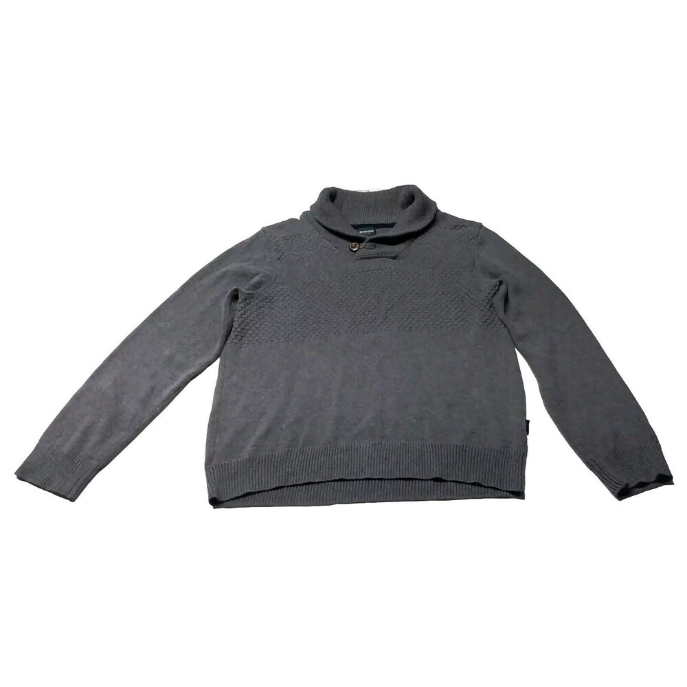 Mens Medium Gray Sweater British Khaki Pullover Hipster Cotton Blend 25in Long